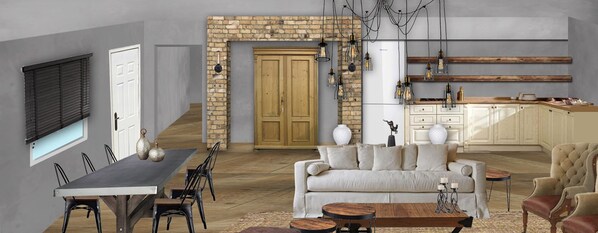 Deluxe Apartment | Living room | Flat-screen TV, Netflix - Samos Loft (Samos)