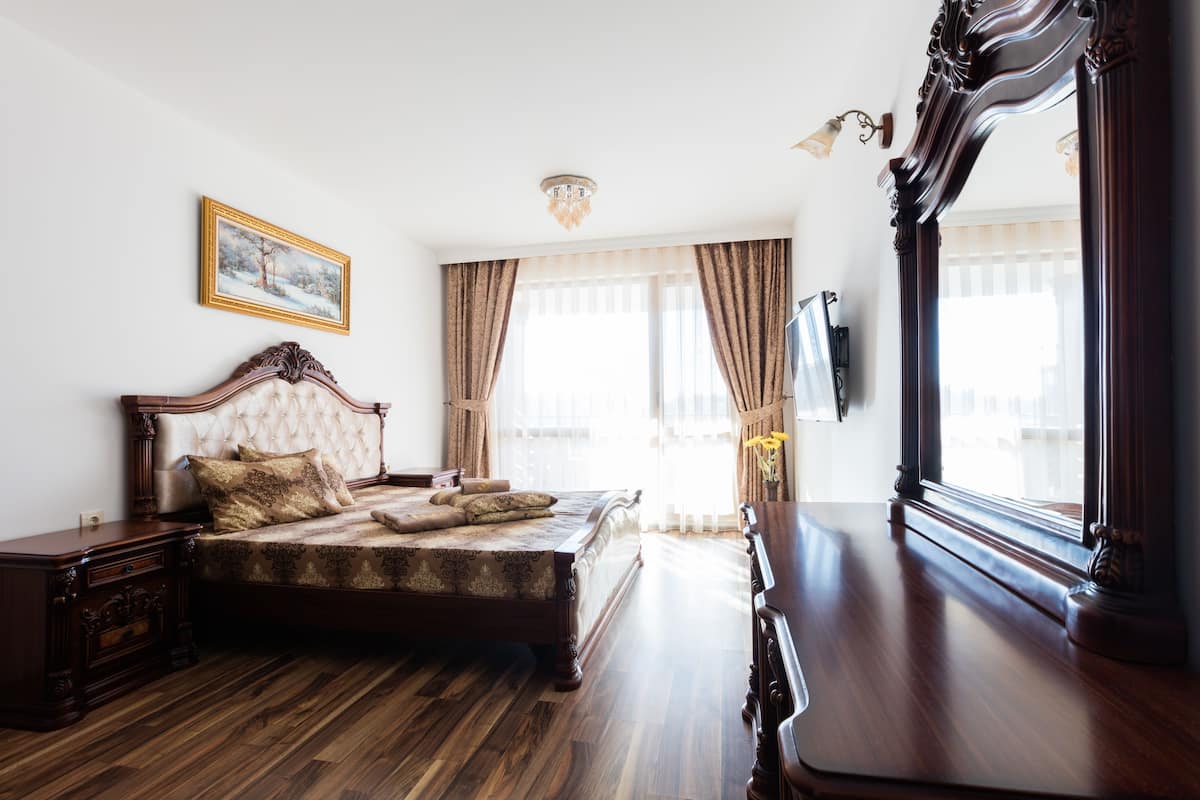 Apartamento, 1 habitación, balcón, vistas a la piscina (5 people) | Cortinas opacas, sistema de insonorización, cunas gratuitas
