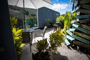 Outdoor dining - Modern Shipping Container With Beautiful Pool! (Samara)