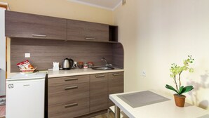 Apartment, 1 Bedroom | Private kitchenette | Fridge, microwave, electric kettle, cookware/dishes/utensils - Paradise apartment 1 (Lviv)