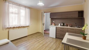 Apartment, 1 Bedroom | Private kitchenette | Fridge, microwave, electric kettle, cookware/dishes/utensils - Paradise apartment 1 (Lviv)