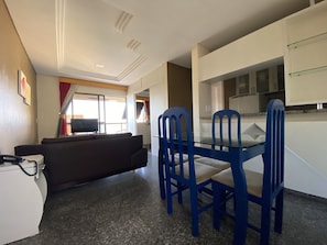 1 Bedroom Apartment with Sea View | Living area | 32-inch LED TV with digital channels, TV