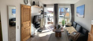 Smart TV, DVD player, books, video library