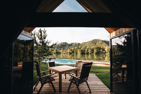 Exclusive Chalet, River View | View from room - Luxury Glamping Chocolate Village (Maribor)
