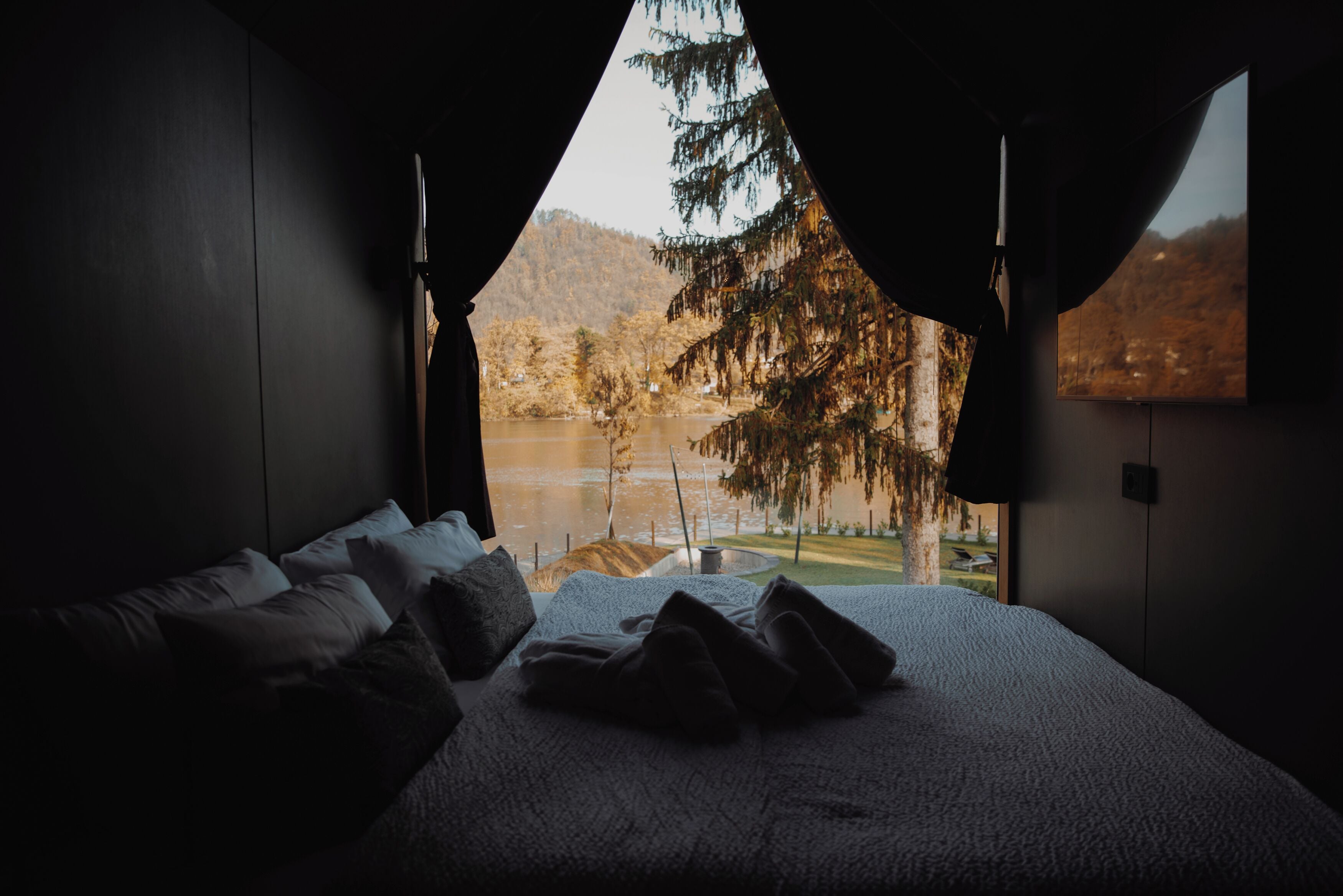 Minibar, desk, blackout curtains, iron/ironing board