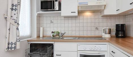 Fridge, microwave, dishwasher, highchair