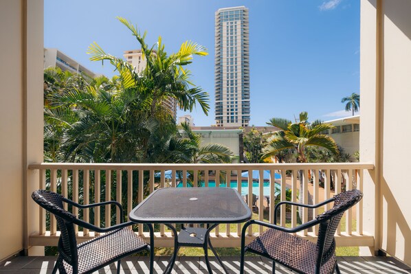 Deluxe Room, Balcony, Pool View (1 King or 2 Doubles) | Balcony view - Waikiki Heritage Hotel (Honolulu)