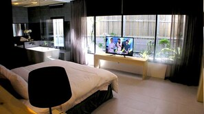 Superior tweepersoonskamer | Een bureau, verduisterende gordijnen, gratis wifi, beddengoed