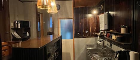 Traditional House | Private kitchen | Full-sized fridge, microwave, stovetop, coffee/tea maker