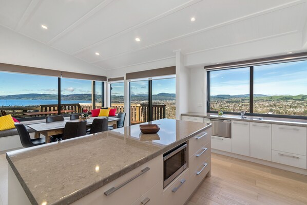 House, 3 Bedrooms | Private kitchen | Full-size fridge, microwave, oven, stovetop - The Lookout Retreat (Rotorua)