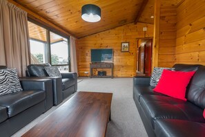 House, 3 Bedrooms | Living area | LED TV - Waitawa Retreat (Rotorua)