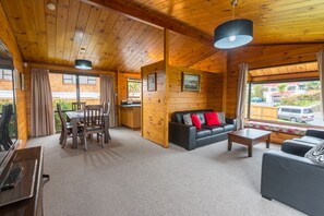 House, 3 Bedrooms | Living area | LED TV - Waitawa Retreat (Rotorua)