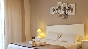 Double Room, Balcony, City View (Left side) | Premium bedding, memory-foam beds, desk, laptop workspace