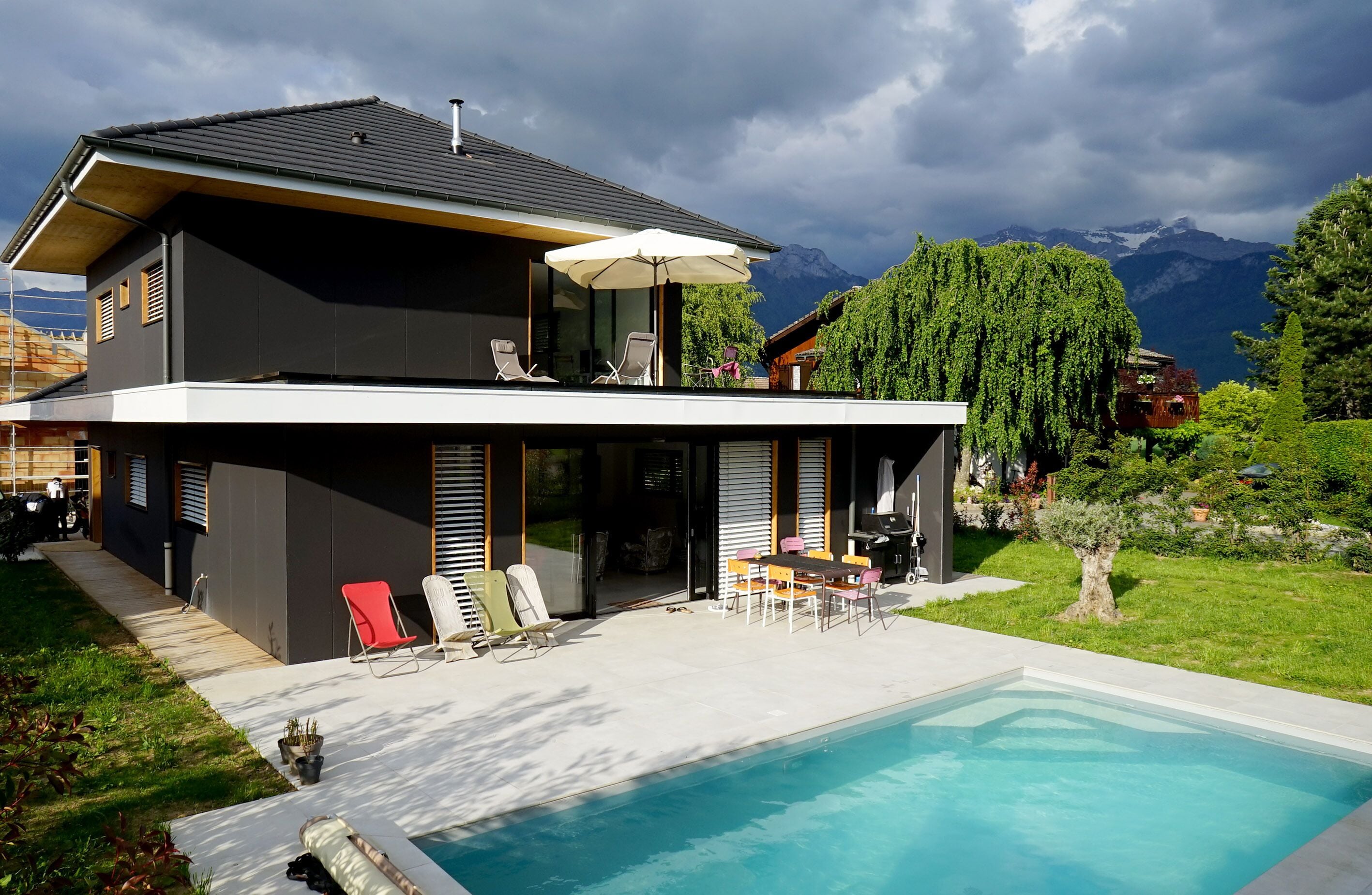 Piscine extérieure, piscine chauffée