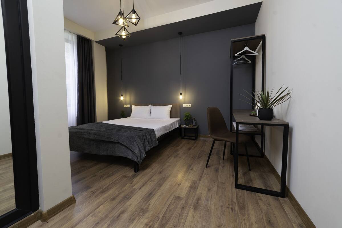 Standard Double Room | Hypo-allergenic bedding, desk, blackout drapes, iron/ironing board