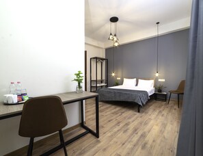 Deluxe Double Room | Hypo-allergenic bedding, desk, blackout drapes, iron/ironing board