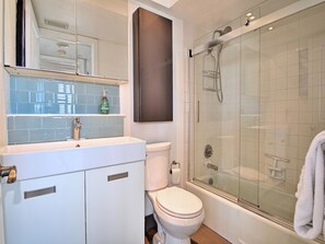 Combined shower/bathtub, hair dryer - Dolphin Cove  PH 9 '90 day min stay with 2 week lead time' (Clearwater Beach)