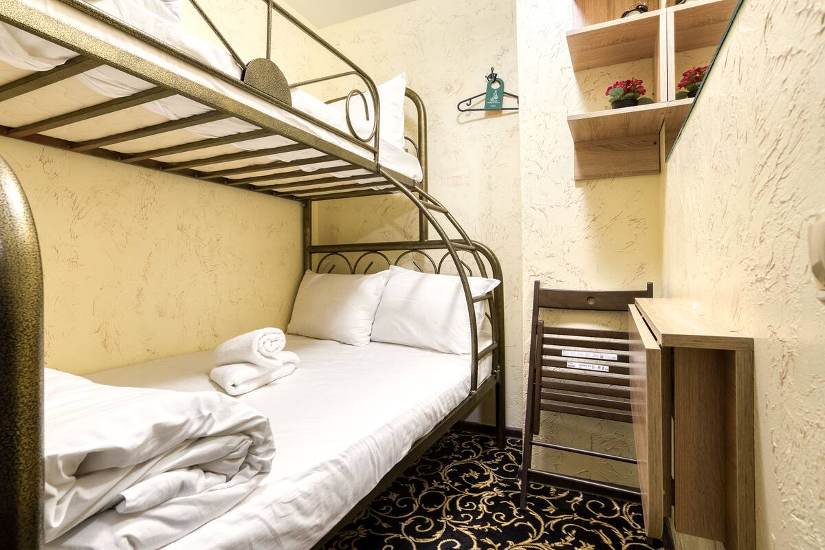 Desk, free WiFi, bed sheets