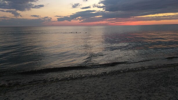 A beach with calm waters and a sunset. - 2 Bedroom Private Apt. in 1825 Whaler's Home on Duck Creek (Wellfleet)
