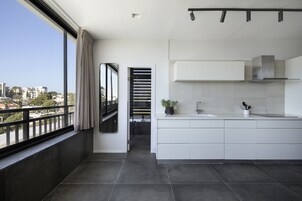 Luxury Loft | Private kitchen | Espresso maker, coffee/tea maker, full-size fridge, freezer