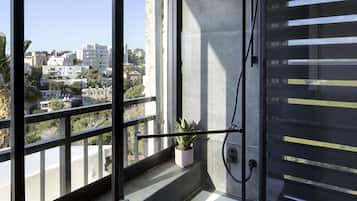 Luxury Loft | Bathroom | Shower, hydromassage showerhead, towels, soap