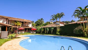 Outdoor pool, open 9:00 AM to 11:00 PM, pool umbrellas, pool loungers