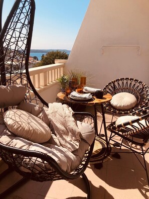 Junior Studio, 1 Queen Bed, Sea View | Terrace/patio - Villa Mili (Hvar)