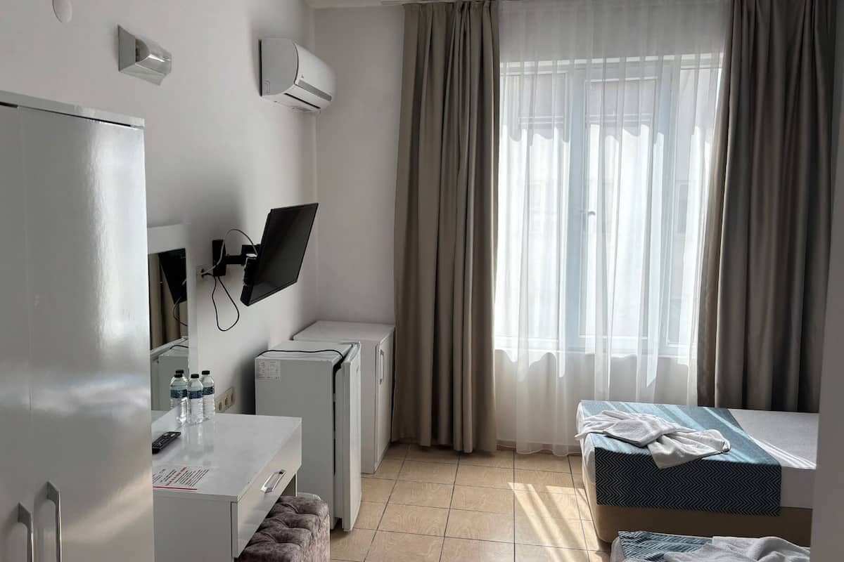 Minibar, escritorio, espacio para trabajar con un portátil