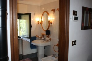 Dusche, Haartrockner, Bidet, Handtücher