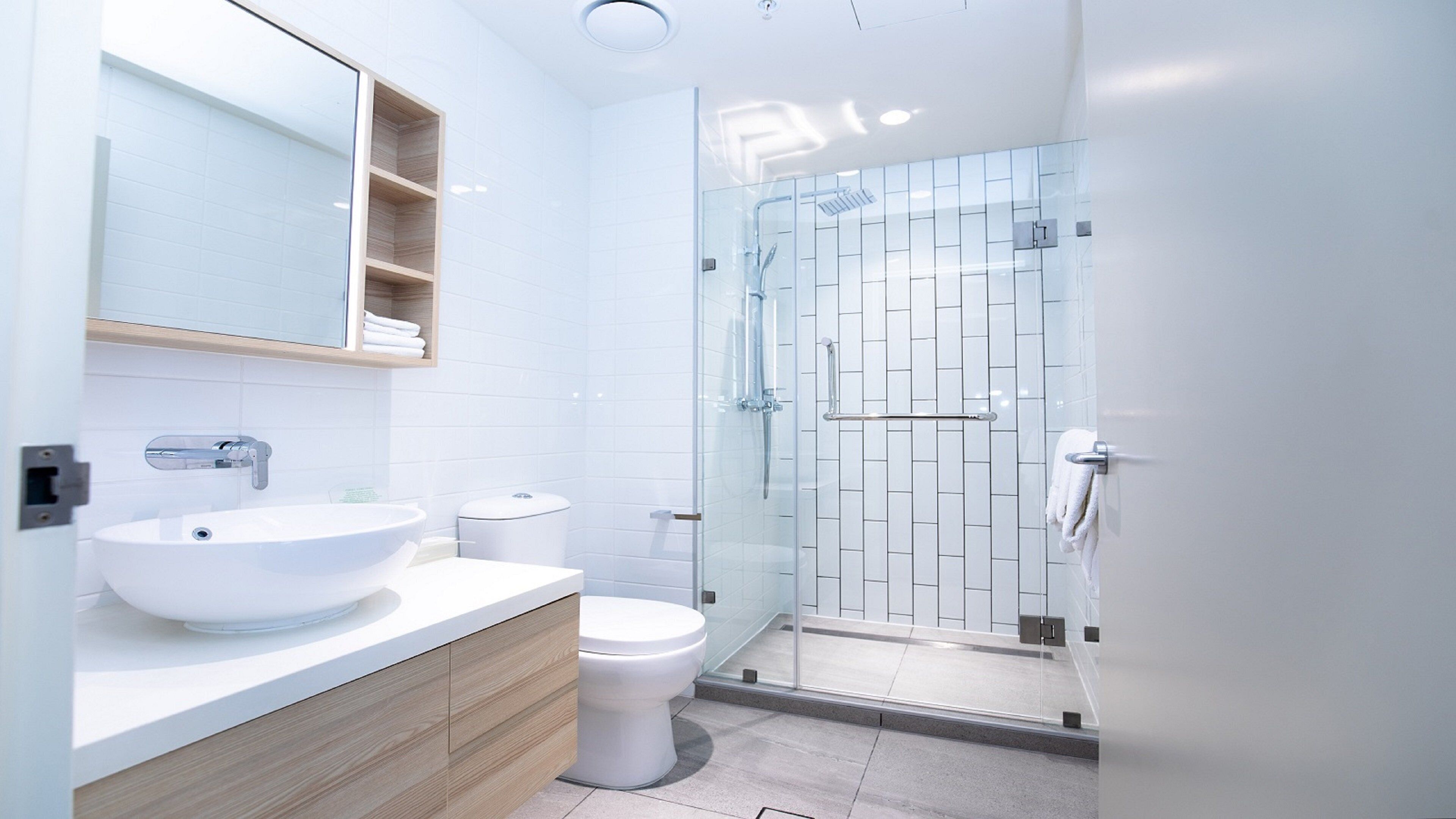 shower, hydromassage showerhead, hair dryer, slippers