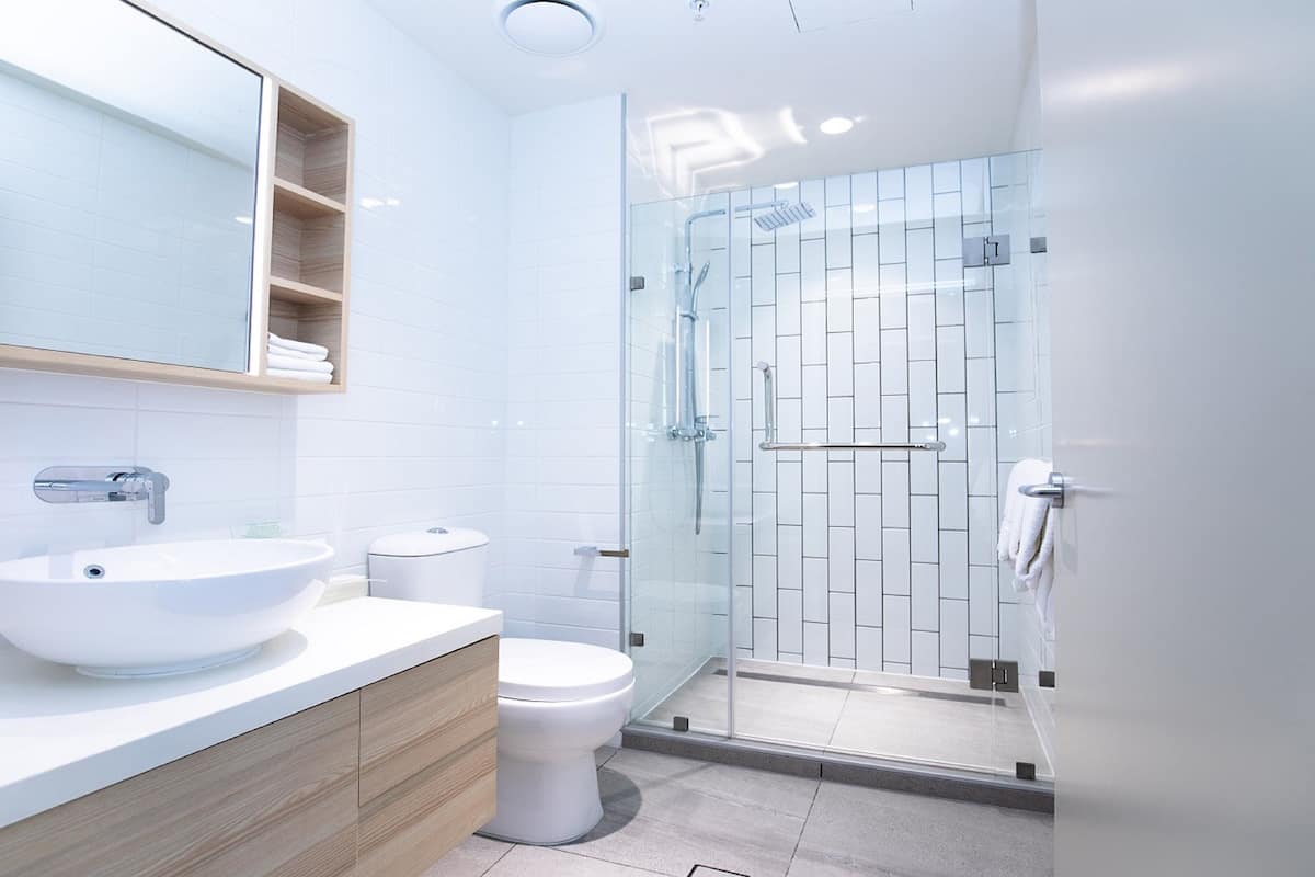 shower, hydromassage showerhead, hair dryer, slippers