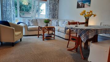 Smart TV, fireplace, DVD player, ping pong