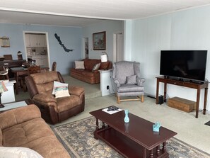 Smart TV, DVD player, books, stereo