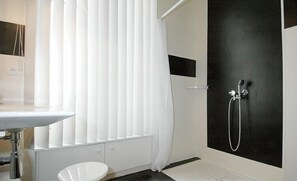 Hair dryer, towels, toilet paper