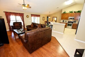 TV, DVD player, foosball