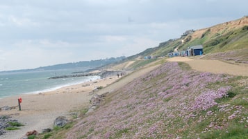 Beach nearby, sun loungers