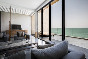 Suite Deluxe, vistes a l'oceà | Llençols de cotó egipci i roba de llit d'alta qualitat 