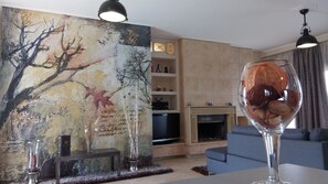 Villa, 2 Bedrooms | Living area | Flat-screen TV - Luxury Villa Thea (Volos)