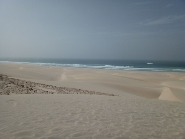 Una playa cerca, arena negra