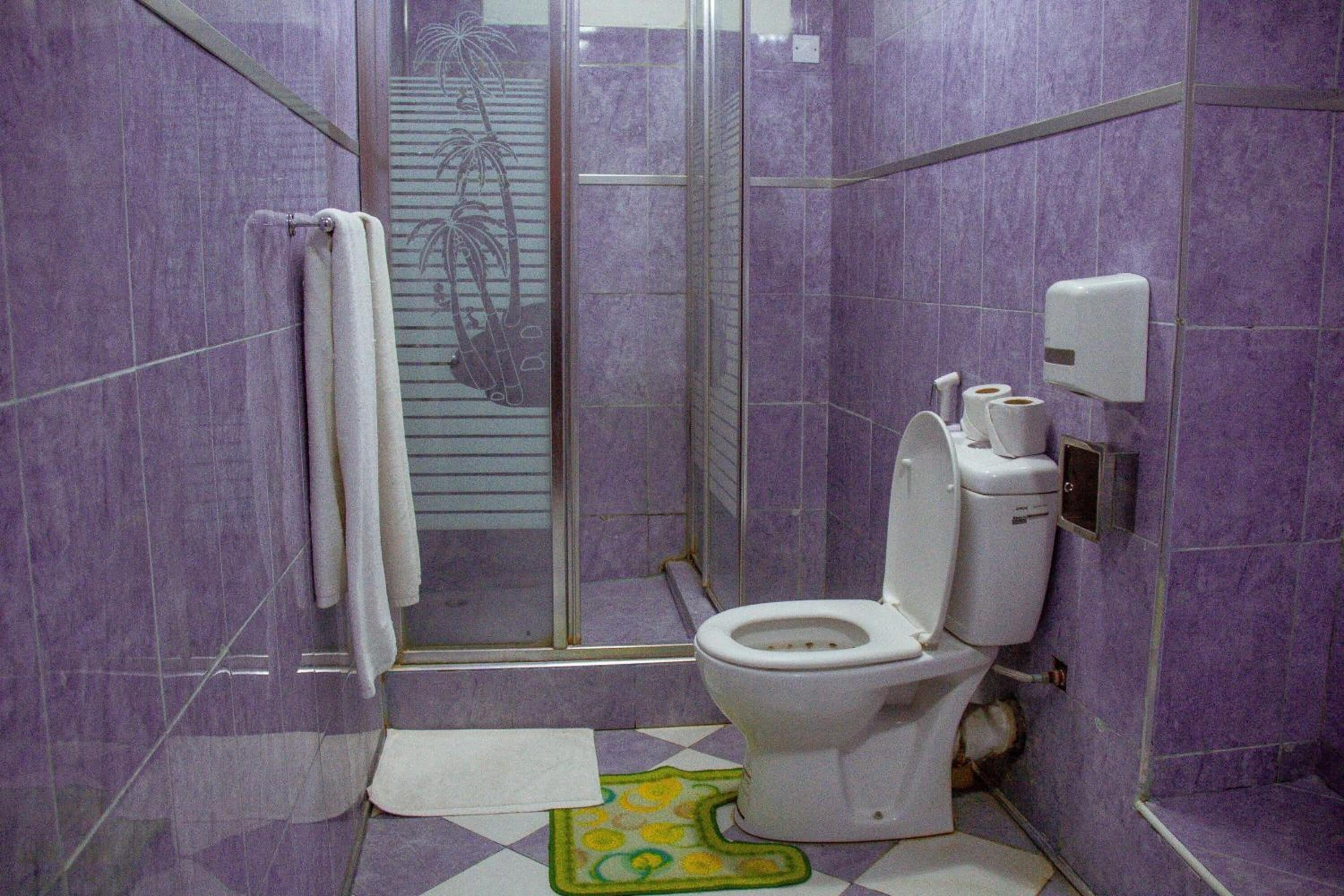 hydromassage showerhead, hair dryer, bathrobes, slippers