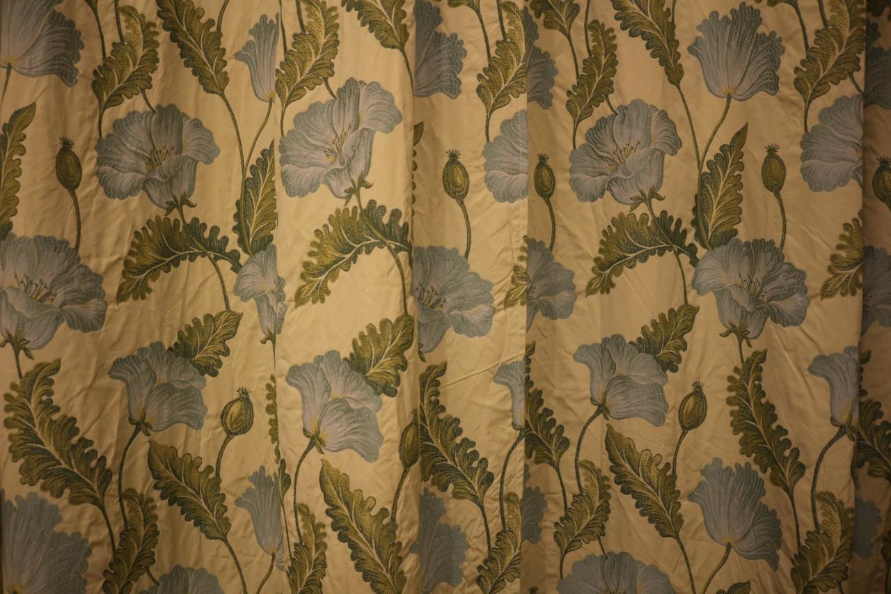 A fabric with a floral pattern.