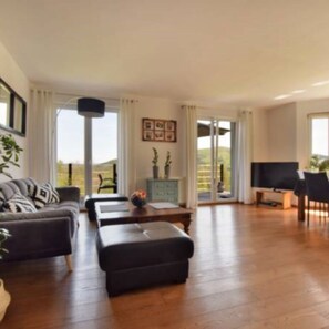 Téléviseur, foyer, livres