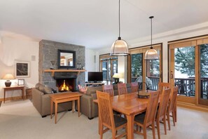 TV, fireplace, offices