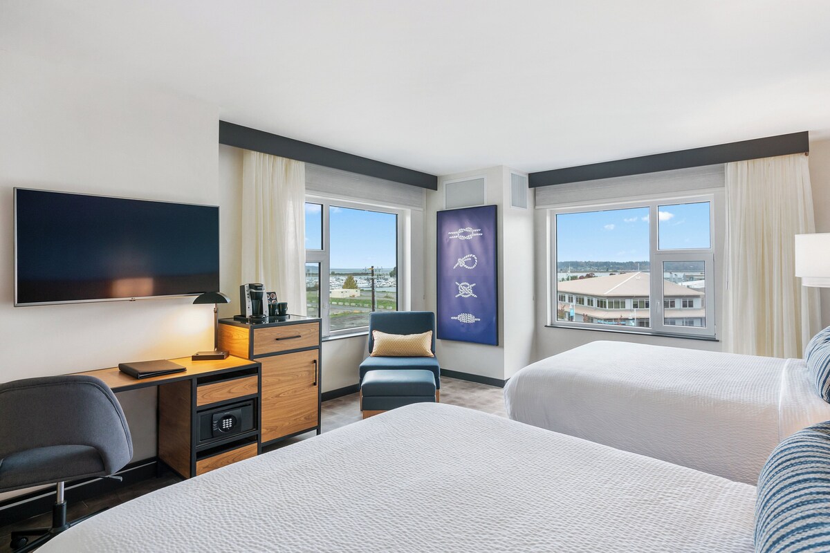 Premium Room, 2 Queen Beds (Water View) | Pillowtop beds, in-room safe, desk, laptop workspace