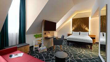 In-room safe, desk, blackout curtains, soundproofing