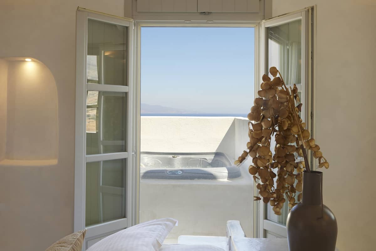 superior suite with sea view and outdoor hot tub | 1 bedroom, egyptian cotton sheets, premium bedding, down duvets