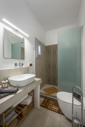 Hair dryer, towels, soap, shampoo - Caldera St. G | Stunning Caldera Views from Your Private Balcony (Thera)