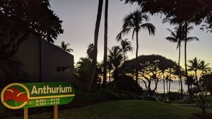A sign for Anthurium resort with A101-A115 and A201-A215 routes.