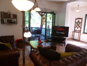 Fernseher, Kamin, Videospiele, DVD-Player