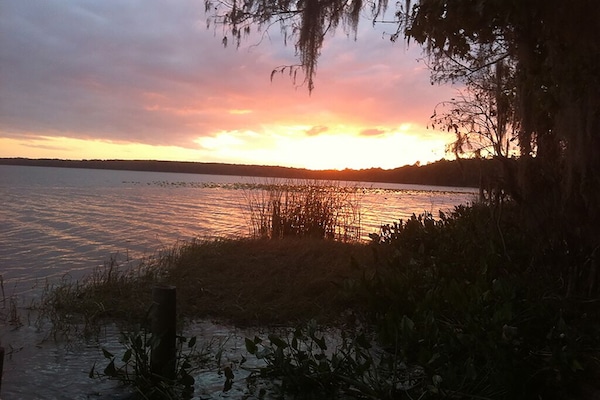Sunset at Newnans Lake at Palm Point just .5 miles from the apartment.